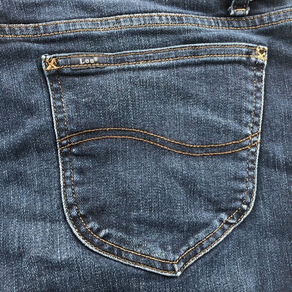 Lee Womens Jeans Size 14M Regular Fit Straight Leg Mid Rise Blue Denim Casual - Picture 12 of 15